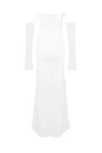 Off Shoulder Corset Maxi Dress - White Avalabel