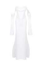 Off Shoulder Corset Maxi Dress - White Avalabel