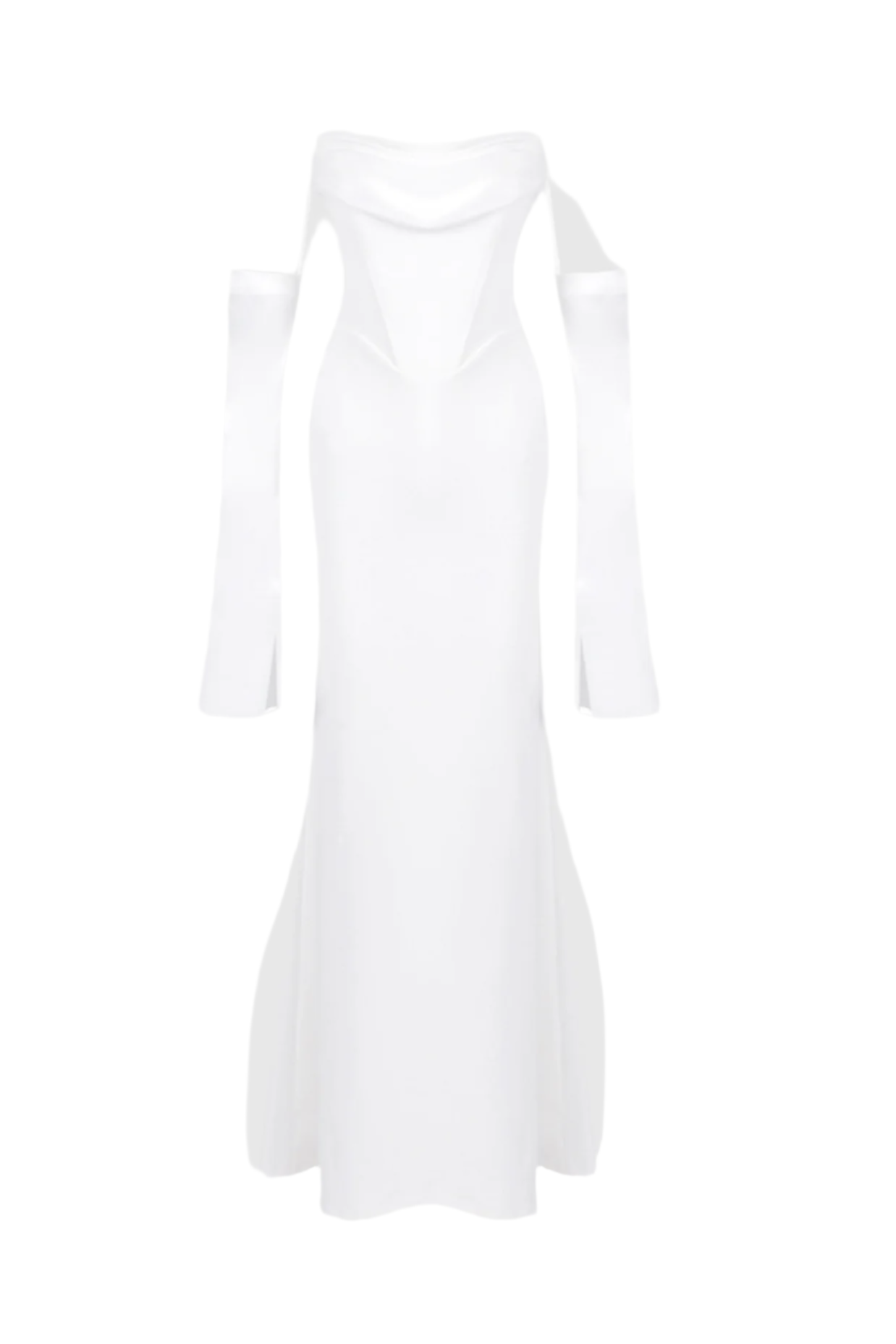 Off Shoulder Corset Maxi Dress - White Avalabel