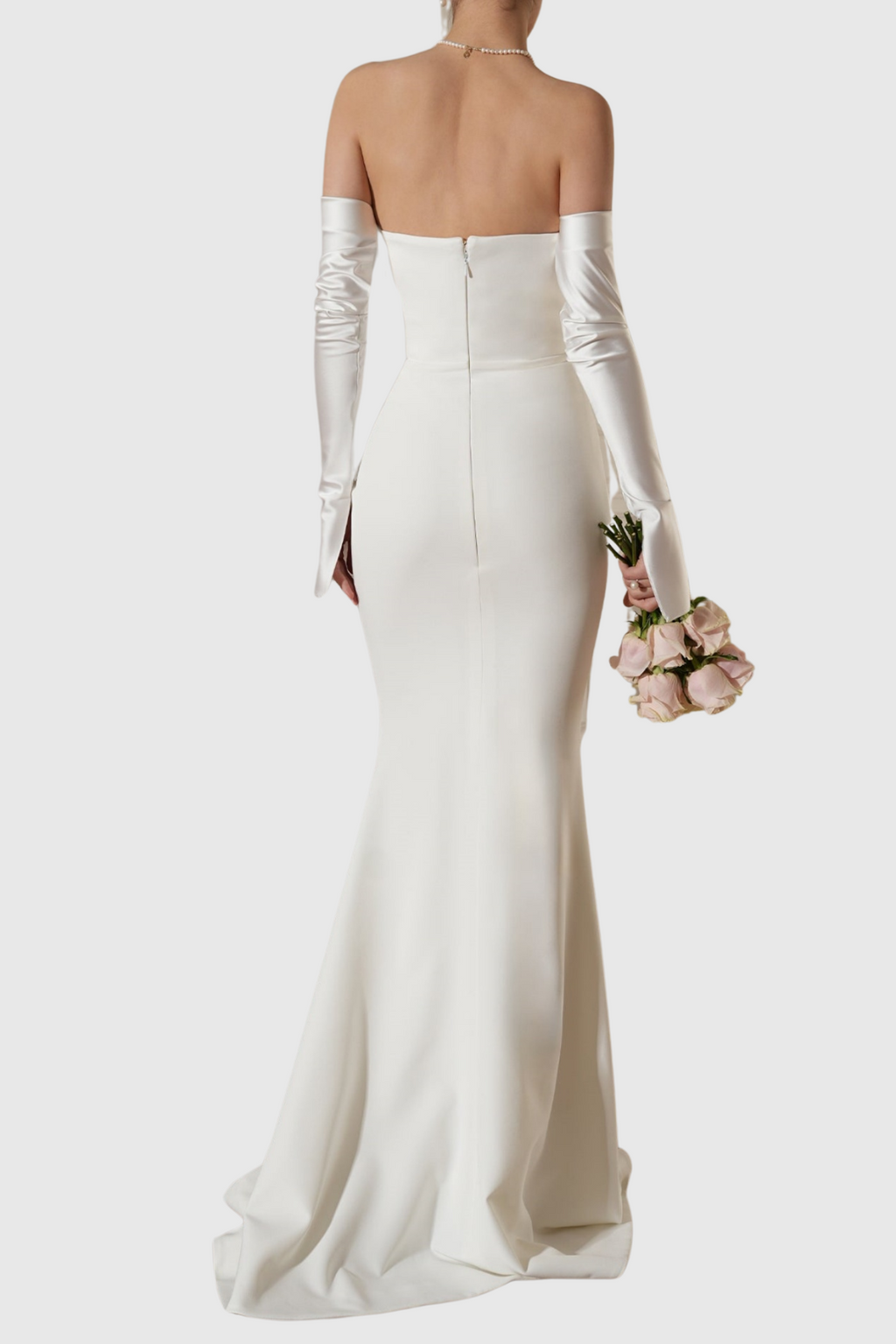 Off Shoulder Corset Maxi Dress - White Avalabel