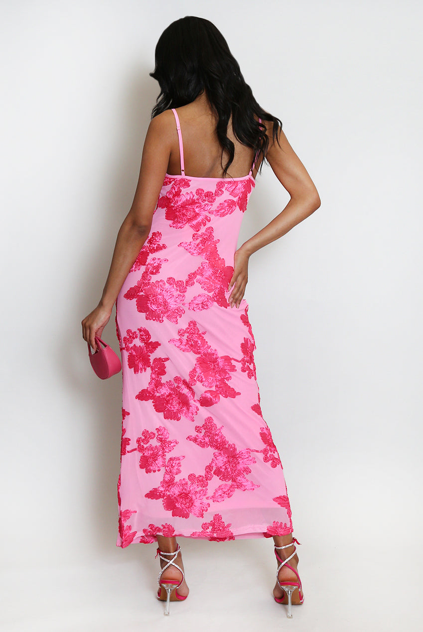 Floral Lace Lined Cami Midi Dress Soraya