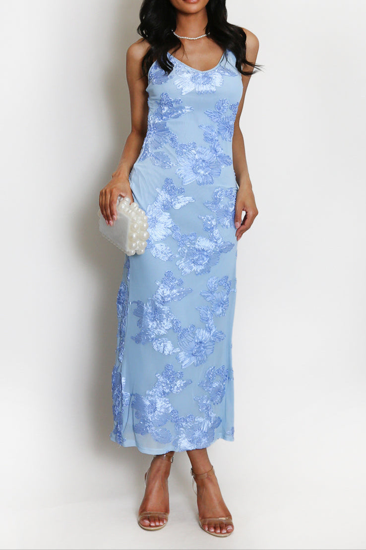 Floral Lace Lined Cami Midi Dress Soraya