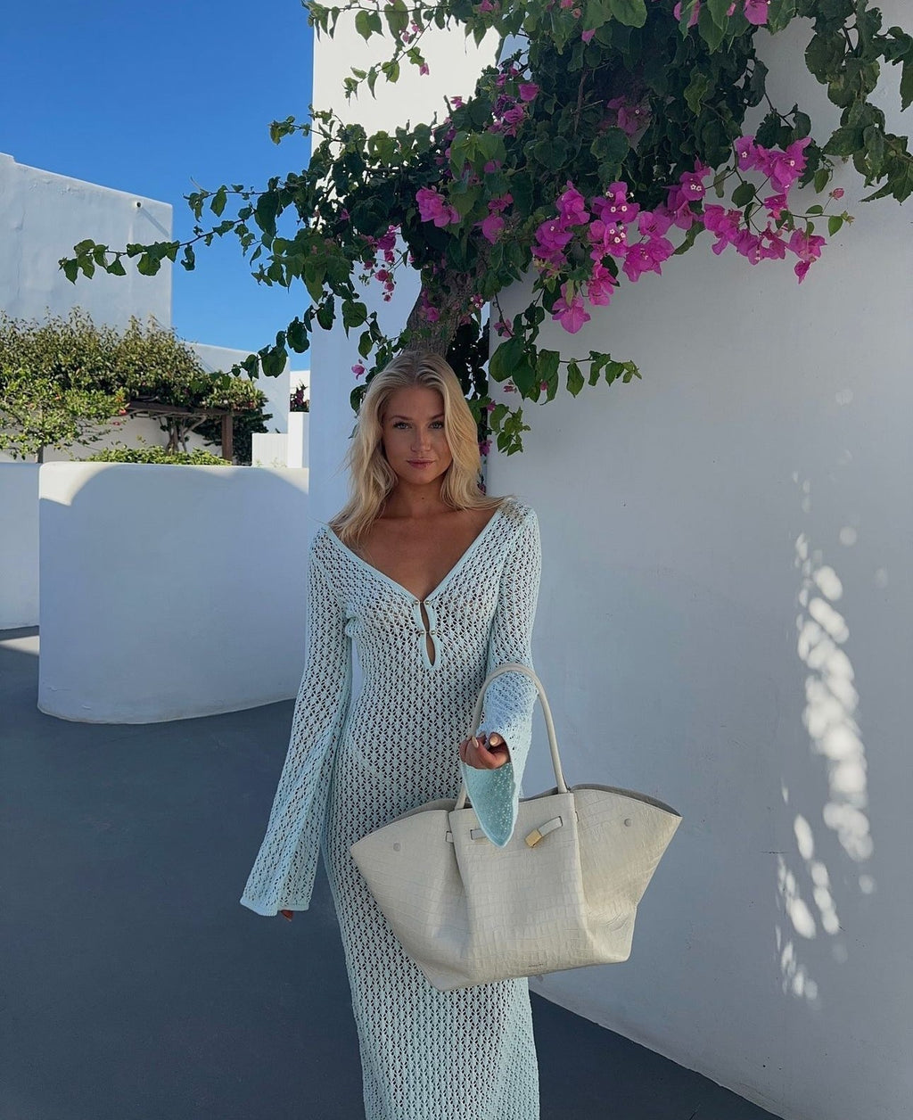 Eyelet Knit Maxi Dress Avalabel