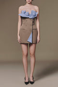 3D Flowers Bustier Mini Dress Avalabel