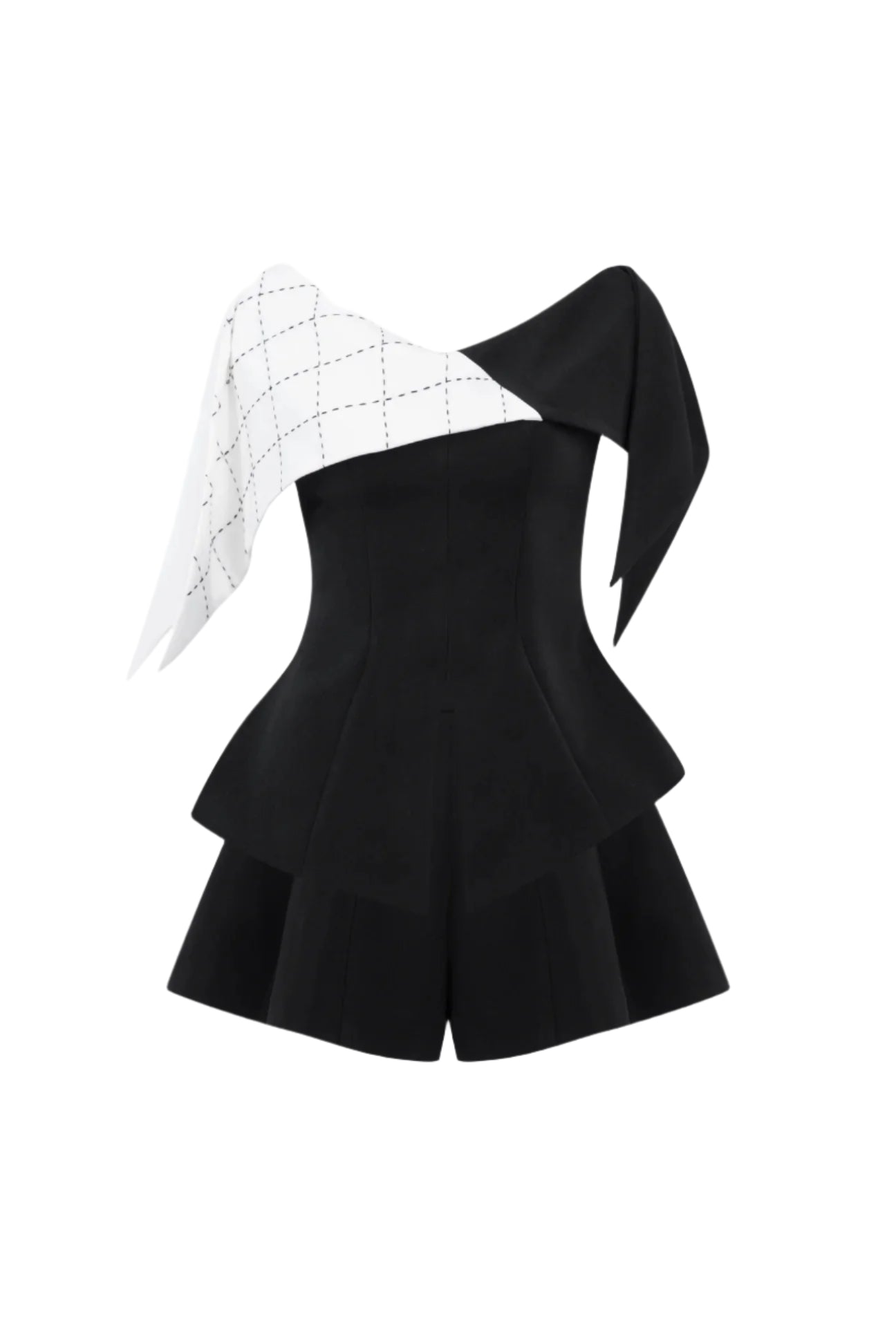 Two-Tone Top Wide-Leg Shorts Two Piece Set Avalabel