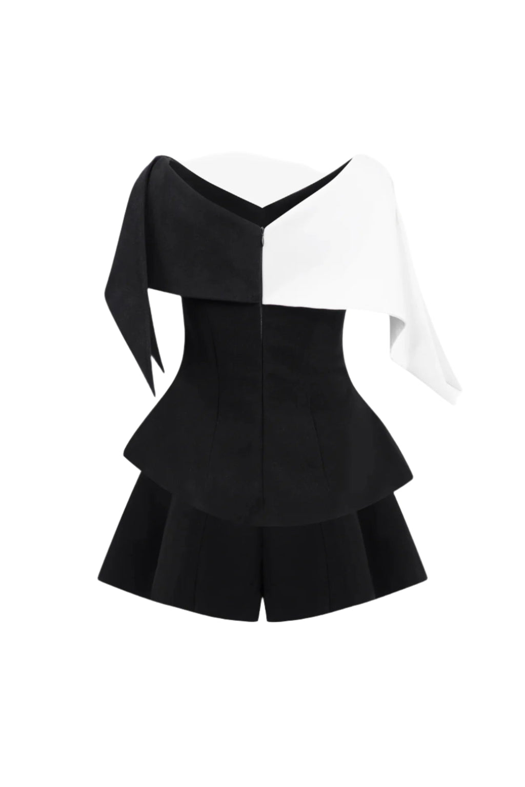 Two-Tone Top Wide-Leg Shorts Two Piece Set Avalabel