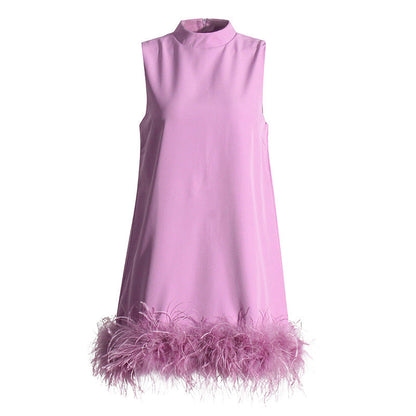 FEATHER MINI DRESS