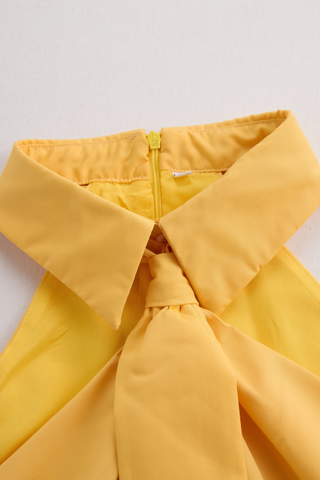 Stylish Sleeveless Halter Blouse with Neck Tie Detail Avalabel