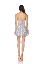 Jessica Floral Embroidery Mini Dress in Blue Avalabel