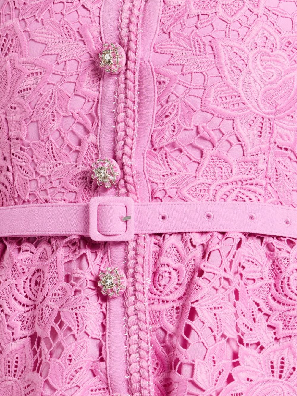 PINK LACE TAILORED MIDI DRESS Avalabel