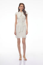 Irène White Ruffled Tulle Top & Skirt Set Avalabel