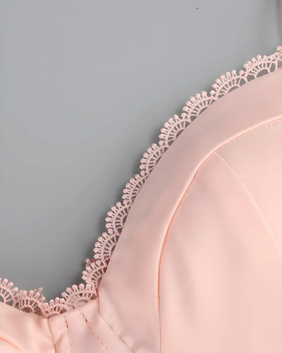 Satin Corset Tulle Layered A-Line Midi Dress - Baby Pink Avalabel