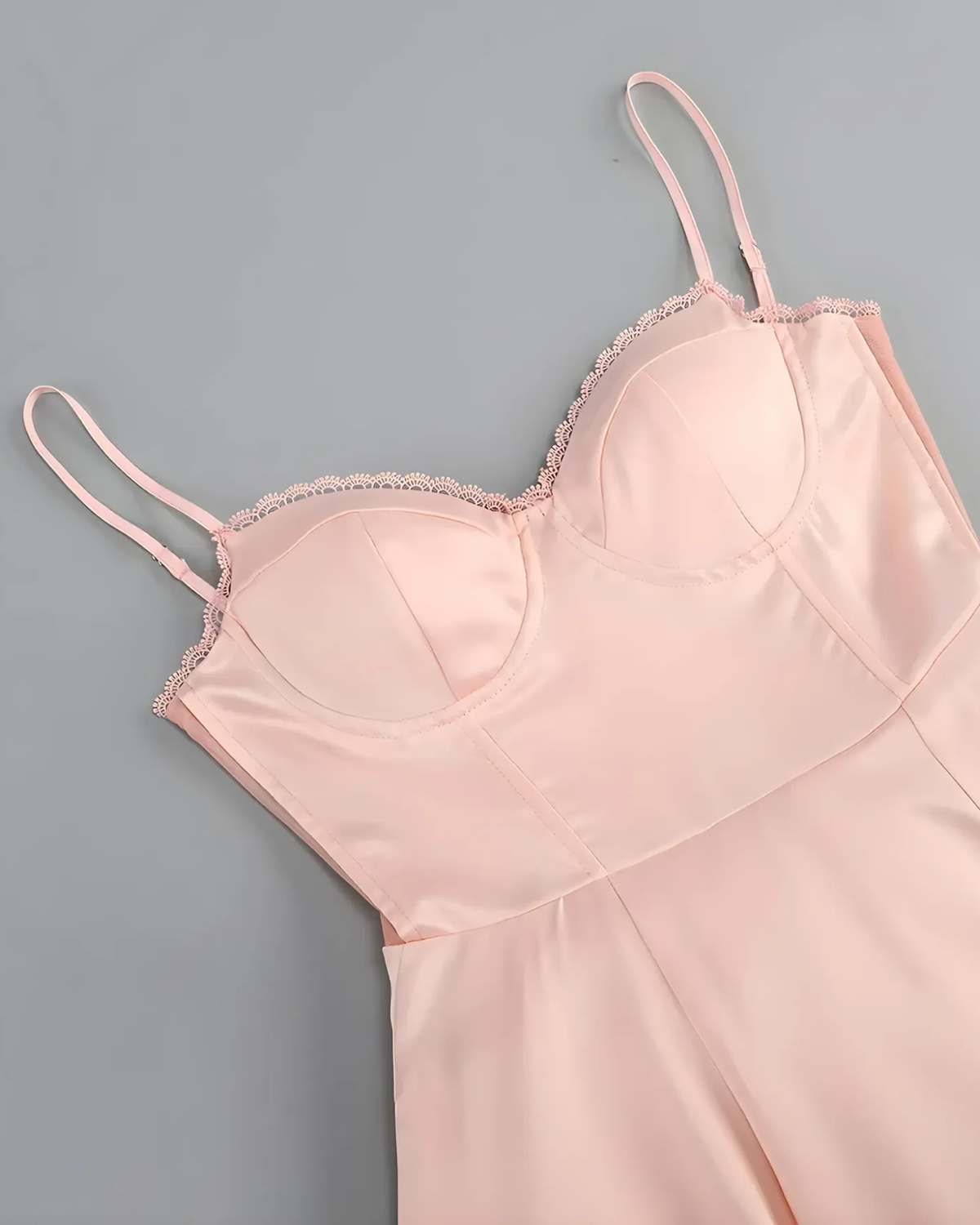 Satin Corset Tulle Layered A-Line Midi Dress - Baby Pink Avalabel