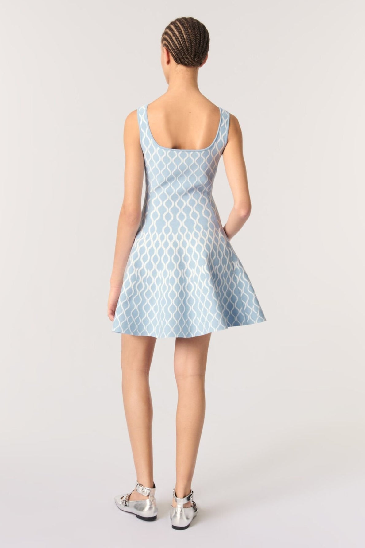 Hélène Patterned-Jacquard Sleeveless Mini Dress Avalabel