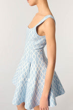 Hélène Patterned-Jacquard Sleeveless Mini Dress Avalabel