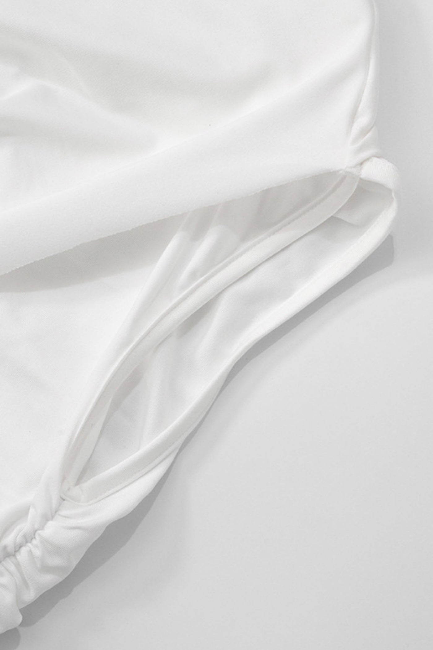 One Shoulder Ruched Mini Dress - White