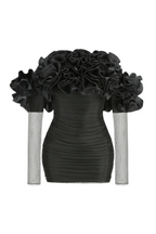 Joyanne Off Shoulder Flower Mesh Mini Dress Avalabel