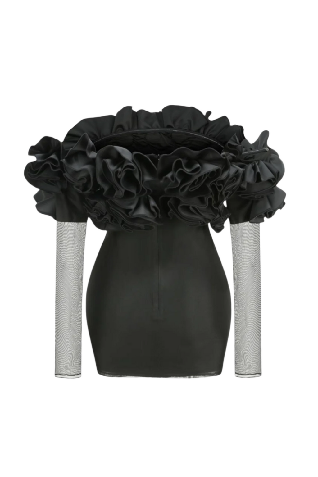 Joyanne Off Shoulder Flower Mesh Mini Dress Avalabel