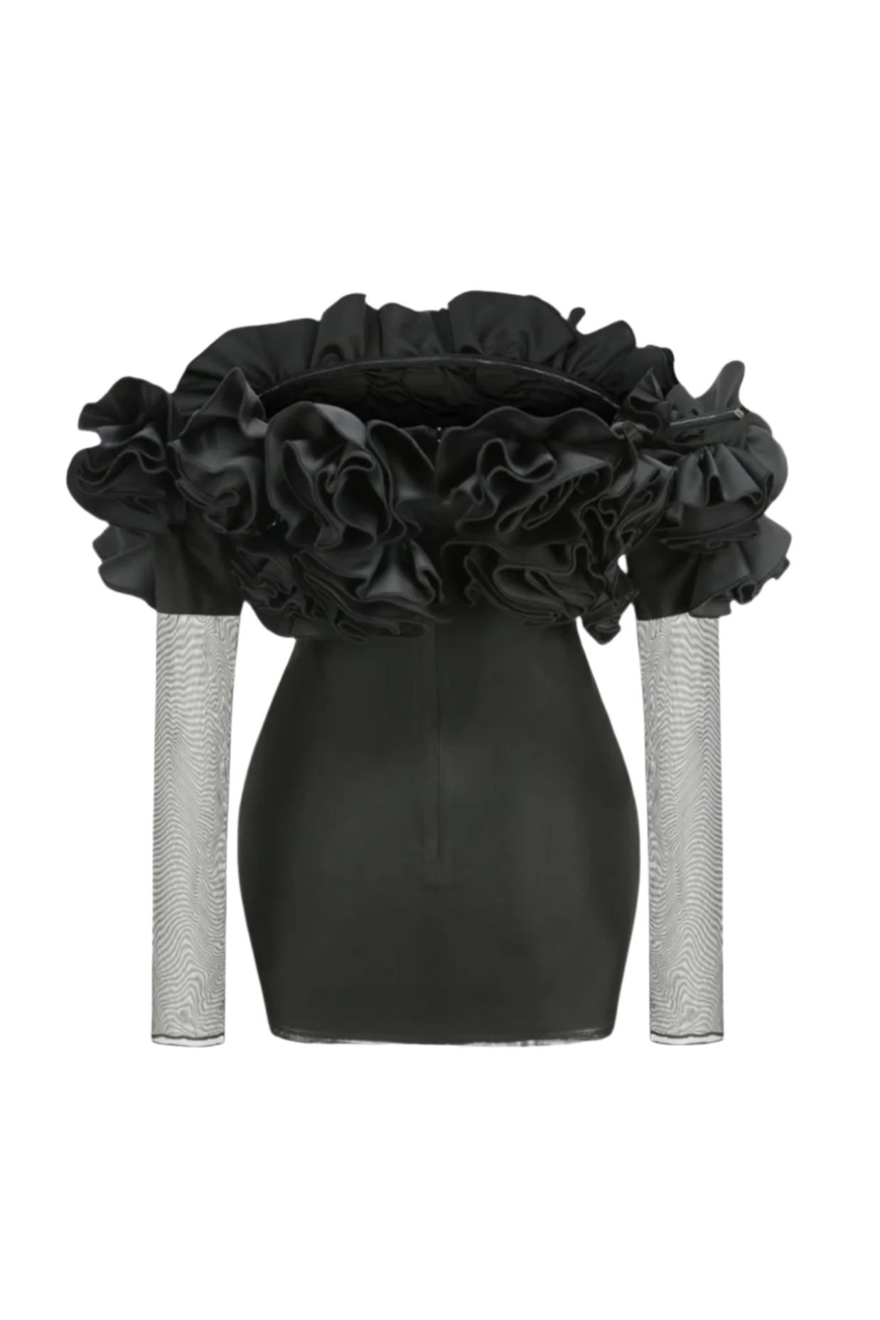 Joyanne Off Shoulder Flower Mesh Mini Dress Avalabel
