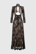 Juselius Lace Cutout Maxi Dress - Black Avalabel