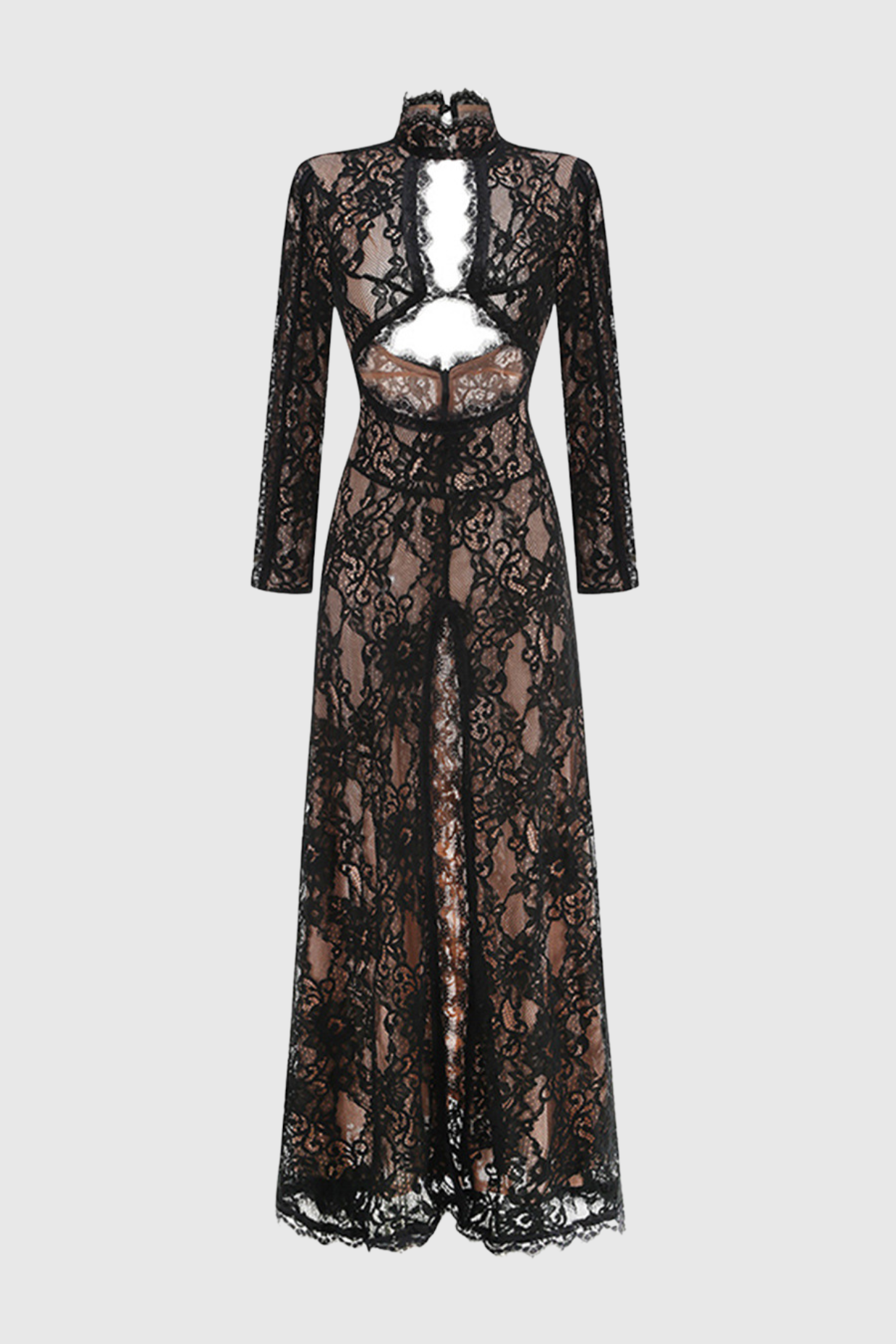 Juselius Lace Cutout Maxi Dress - Black Avalabel