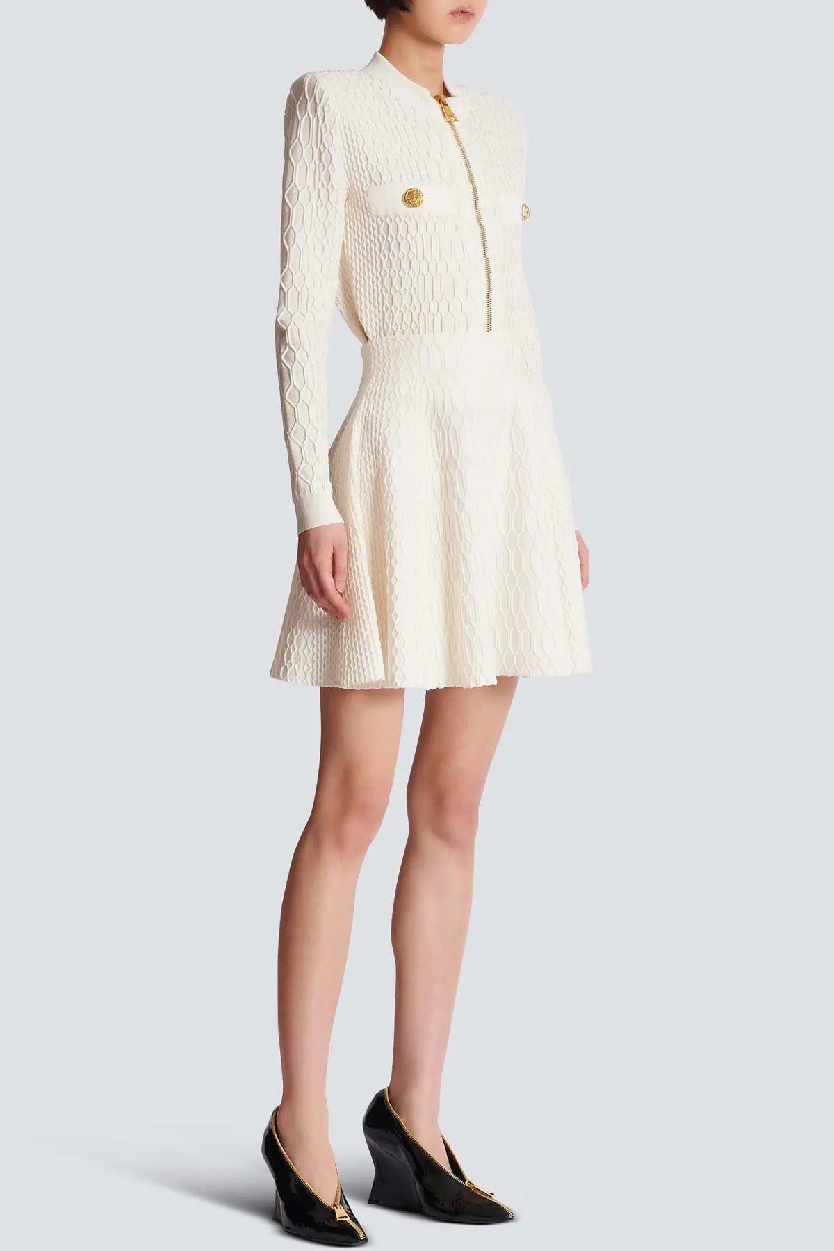 Kabin Crocodile Knit Top - White Avalabel