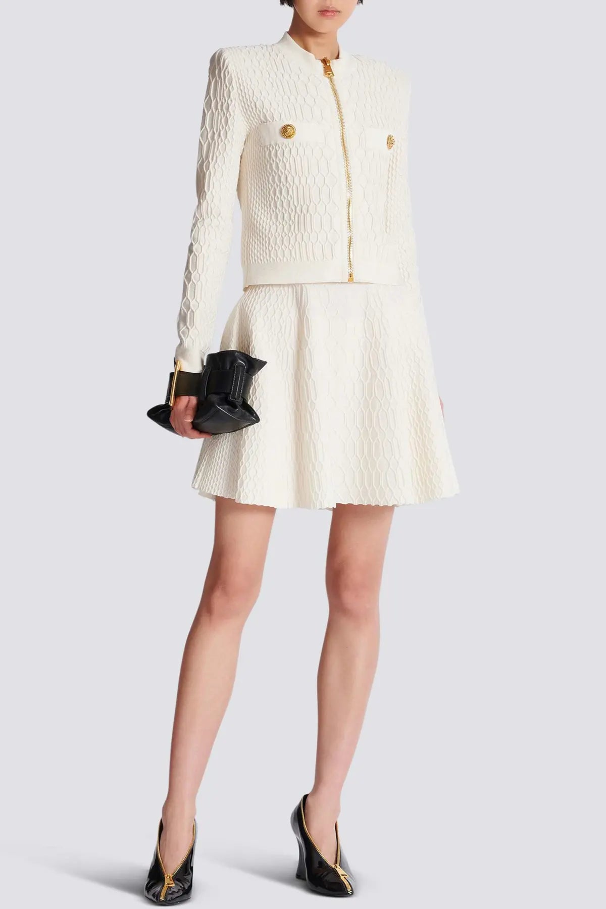 Kabin Crocodile Knit Top - White Avalabel