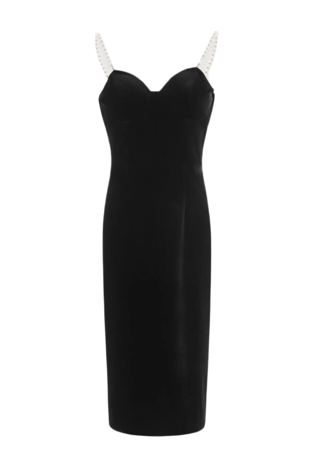 Velvet Pearl Embellished Midi Dress Avalabel