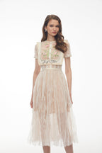 Wendy White Floral Embroidered Maxi Dress Avalabel
