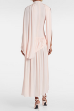 Asymmetric Cape Draped Midi Dress Avalabel