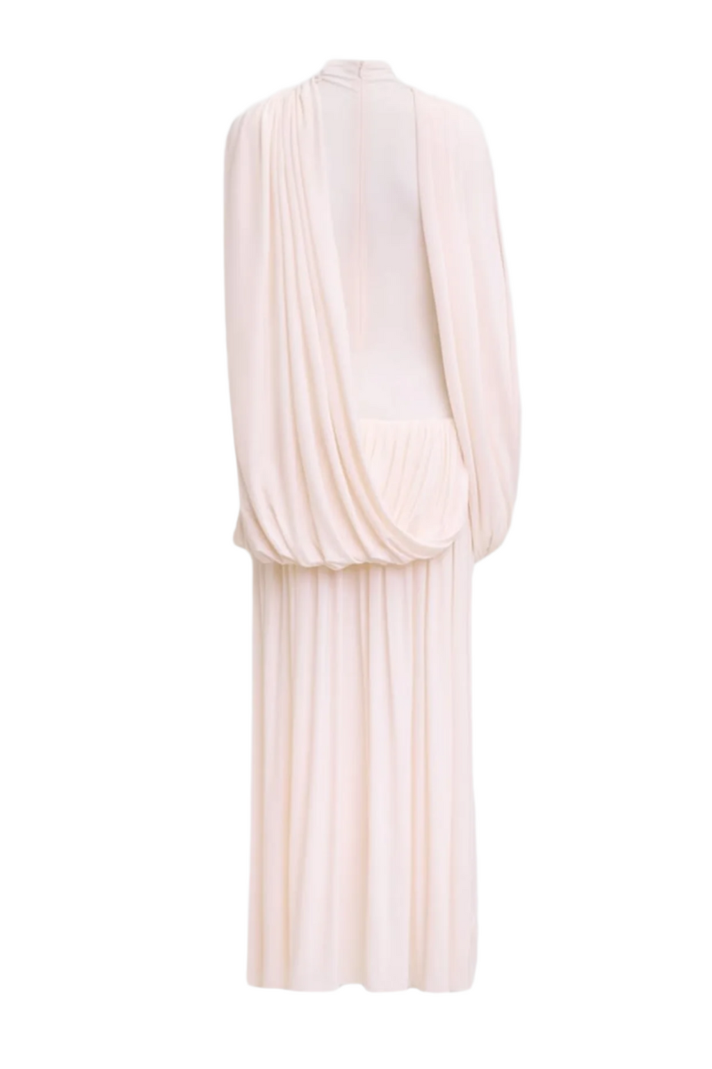 Asymmetric Cape Draped Midi Dress Avalabel