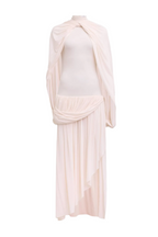 Asymmetric Cape Draped Midi Dress Avalabel