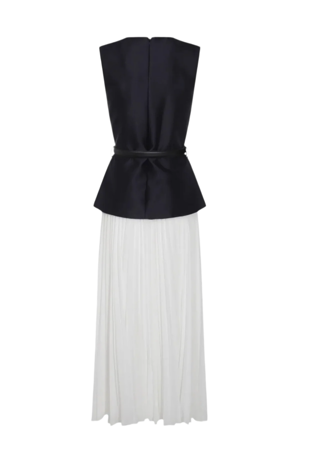 Sleeveless Belted Chiffon Midi Dress Avalabel