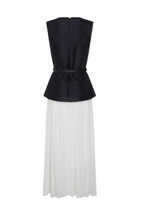 Sleeveless Belted Chiffon Midi Dress Avalabel