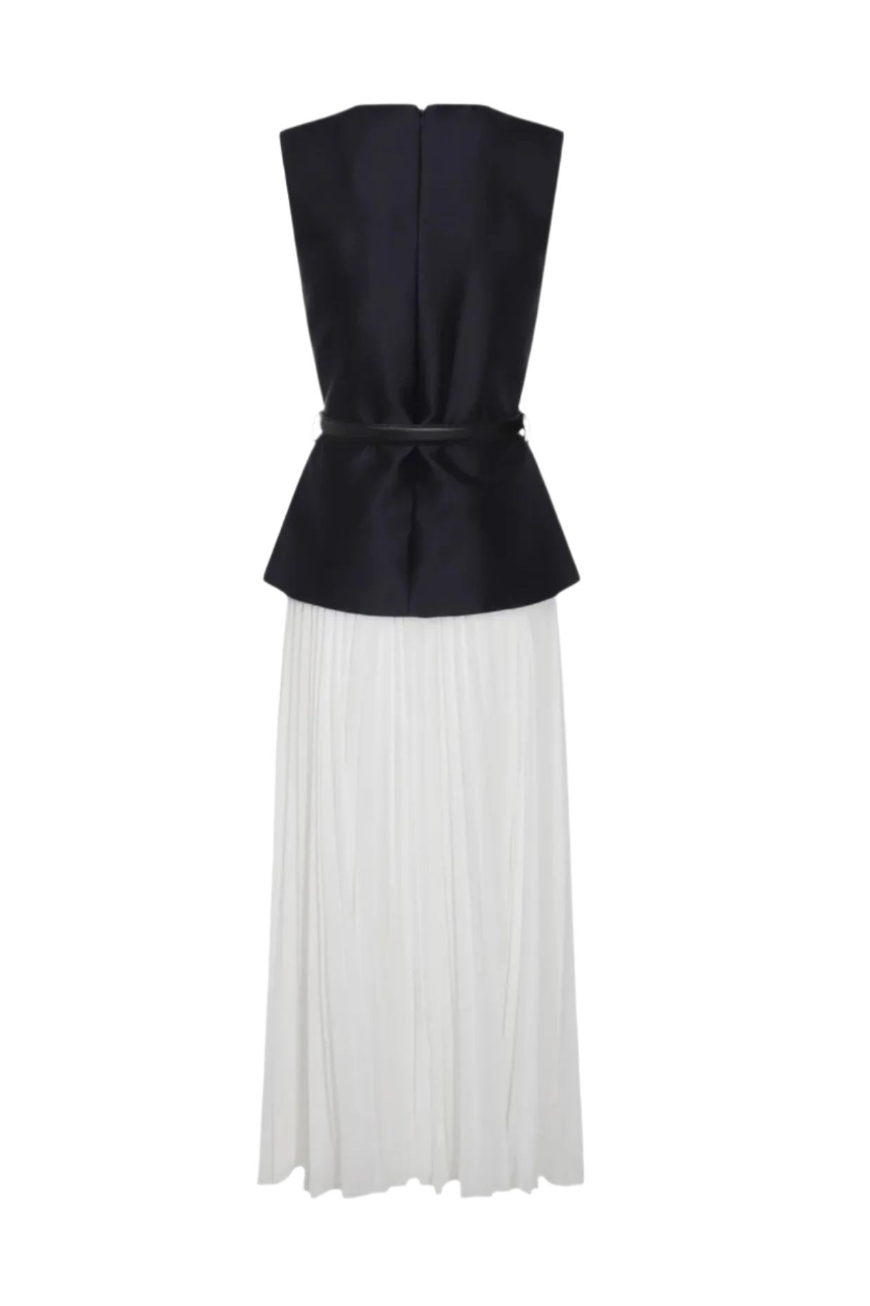Sleeveless Belted Chiffon Midi Dress Avalabel