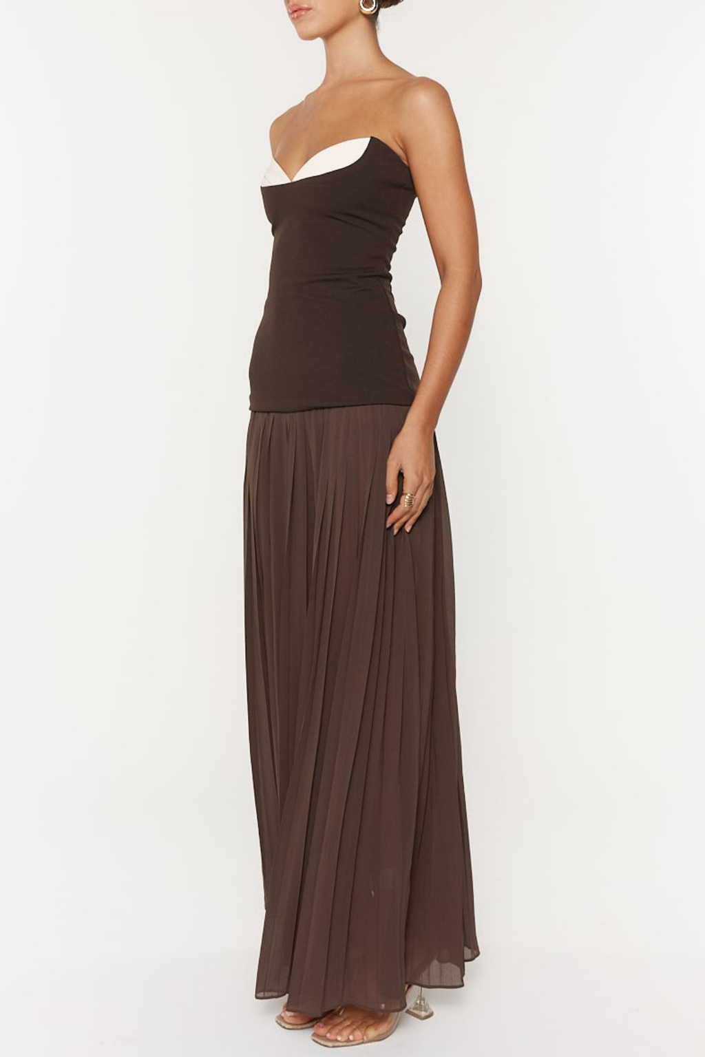 margueriteStrapless Pleated Maxi Dress Avalabel