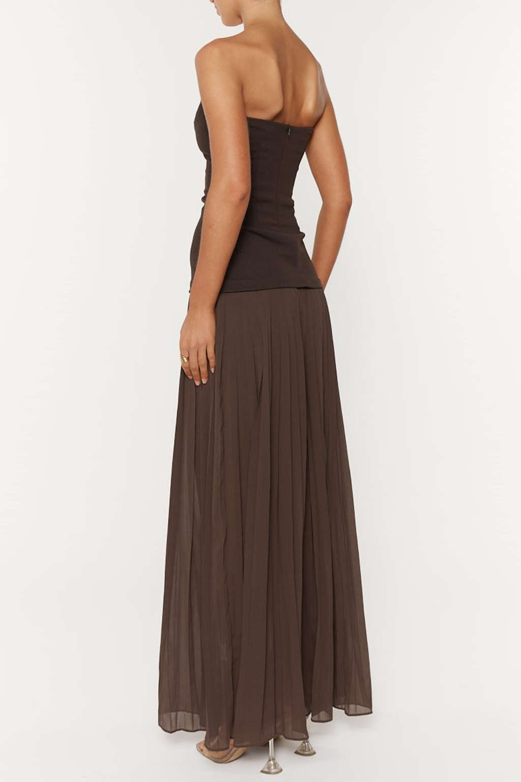 margueriteStrapless Pleated Maxi Dress Avalabel