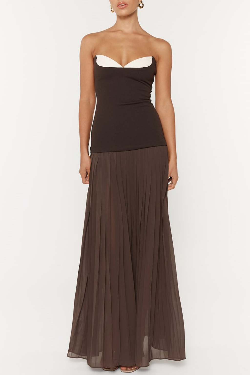 margueriteStrapless Pleated Maxi Dress Avalabel