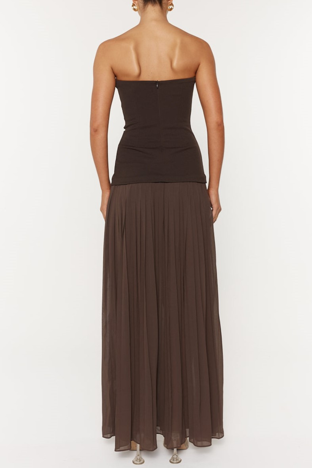 margueriteStrapless Pleated Maxi Dress Avalabel