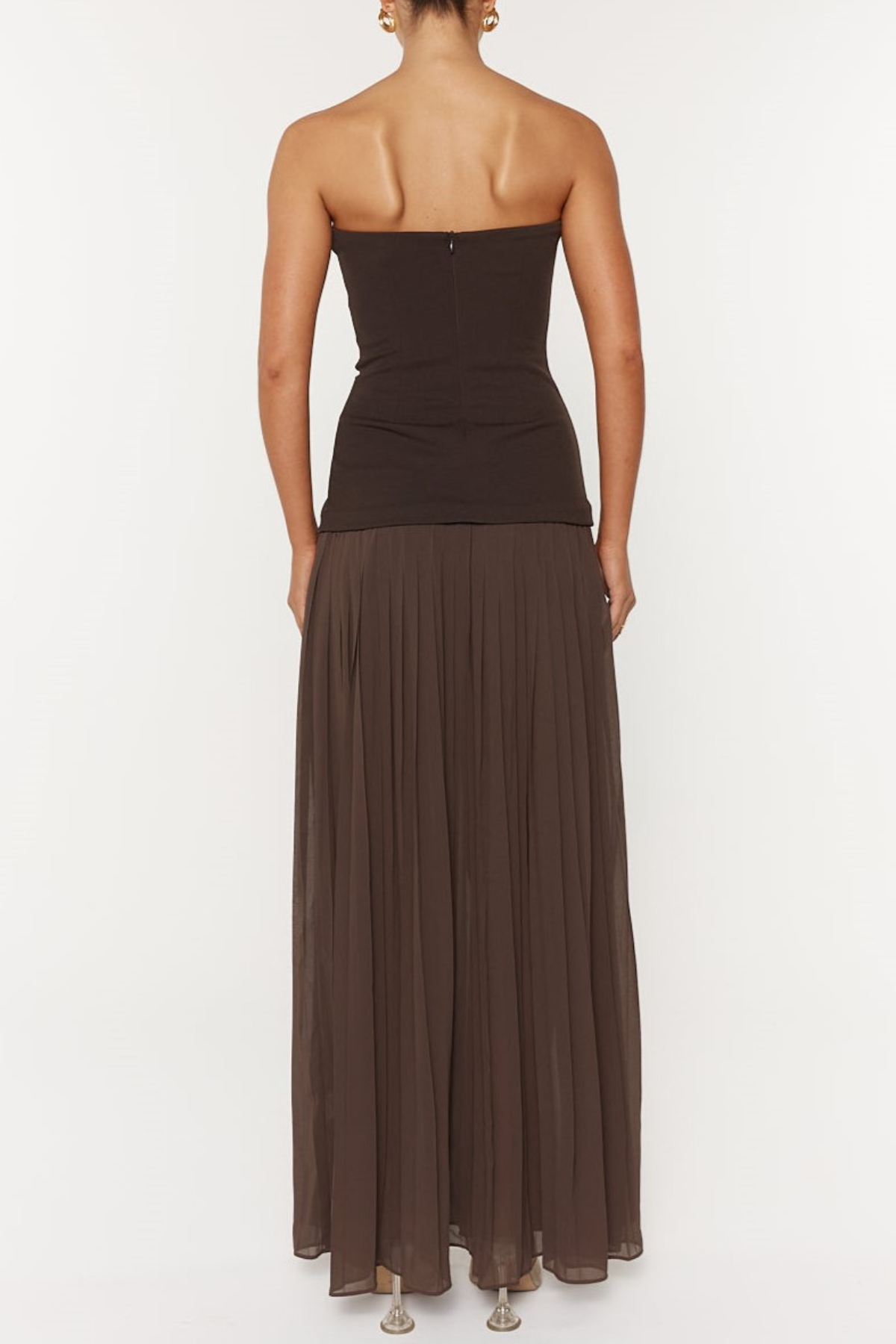 margueriteStrapless Pleated Maxi Dress Avalabel
