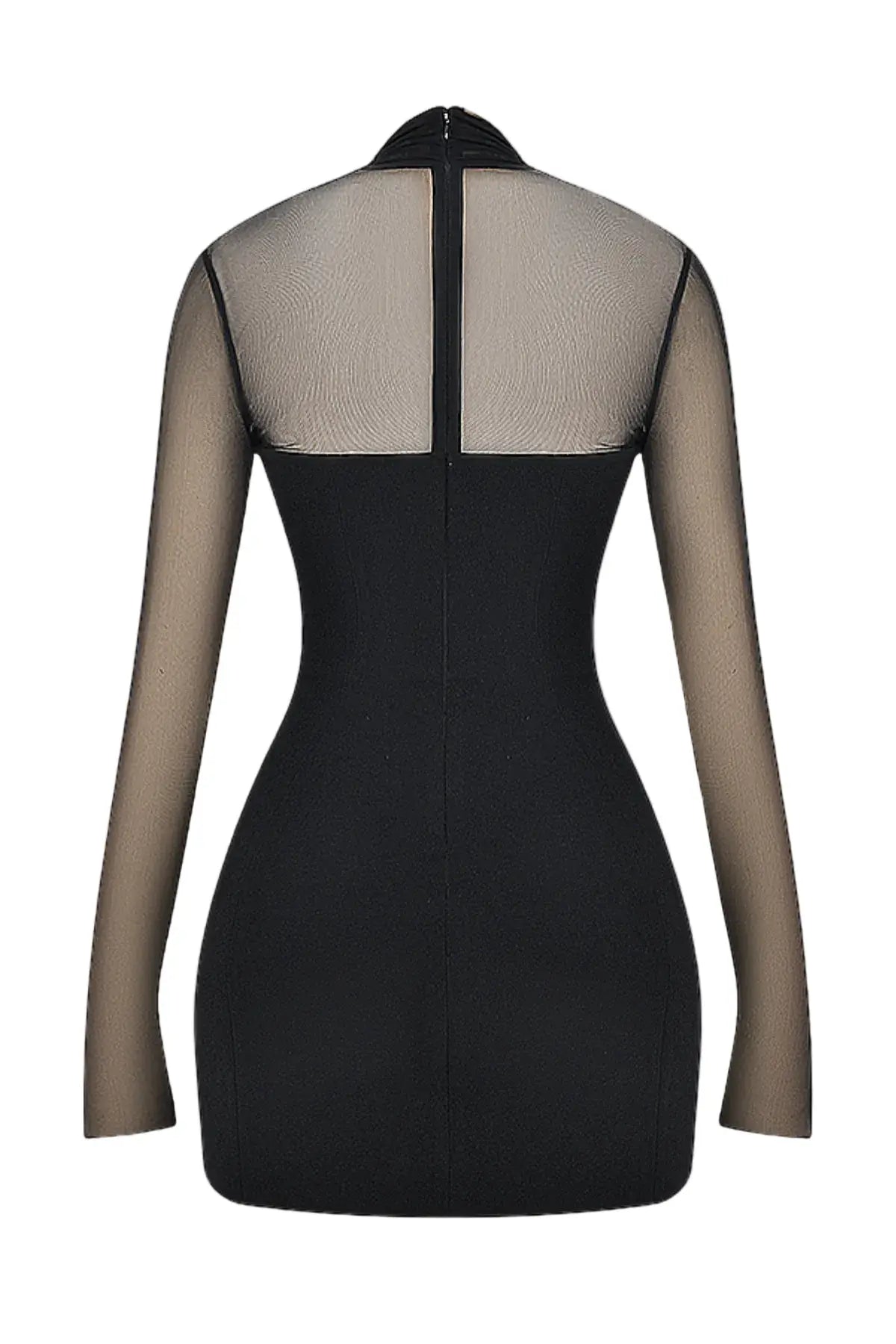Kieran Halter Plunge Mesh Mini Dress Avalabel