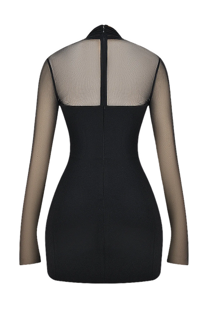 Kieran Halter Plunge Mesh Mini Dress