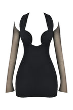 Kieran Halter Plunge Mesh Mini Dress Avalabel