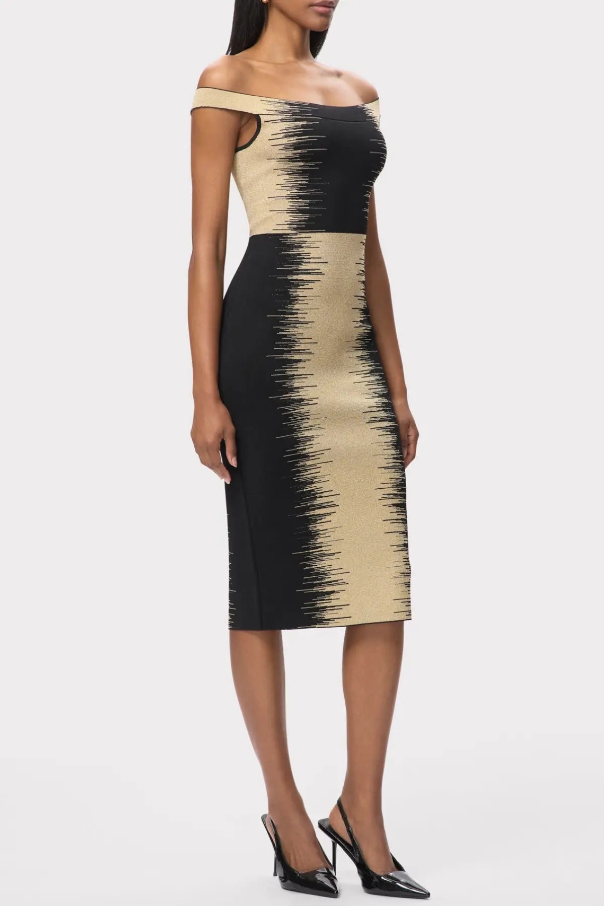 Kodyo Off Shoulder Gradient Midi Bandage Dress Avalabel