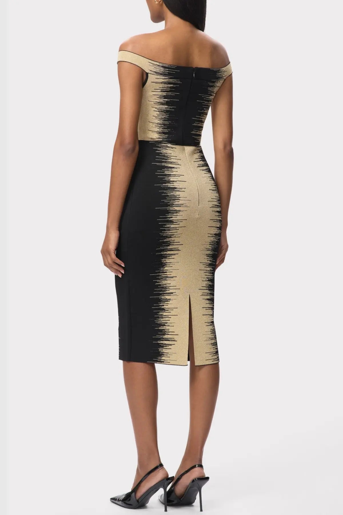Kodyo Off Shoulder Gradient Midi Bandage Dress Avalabel