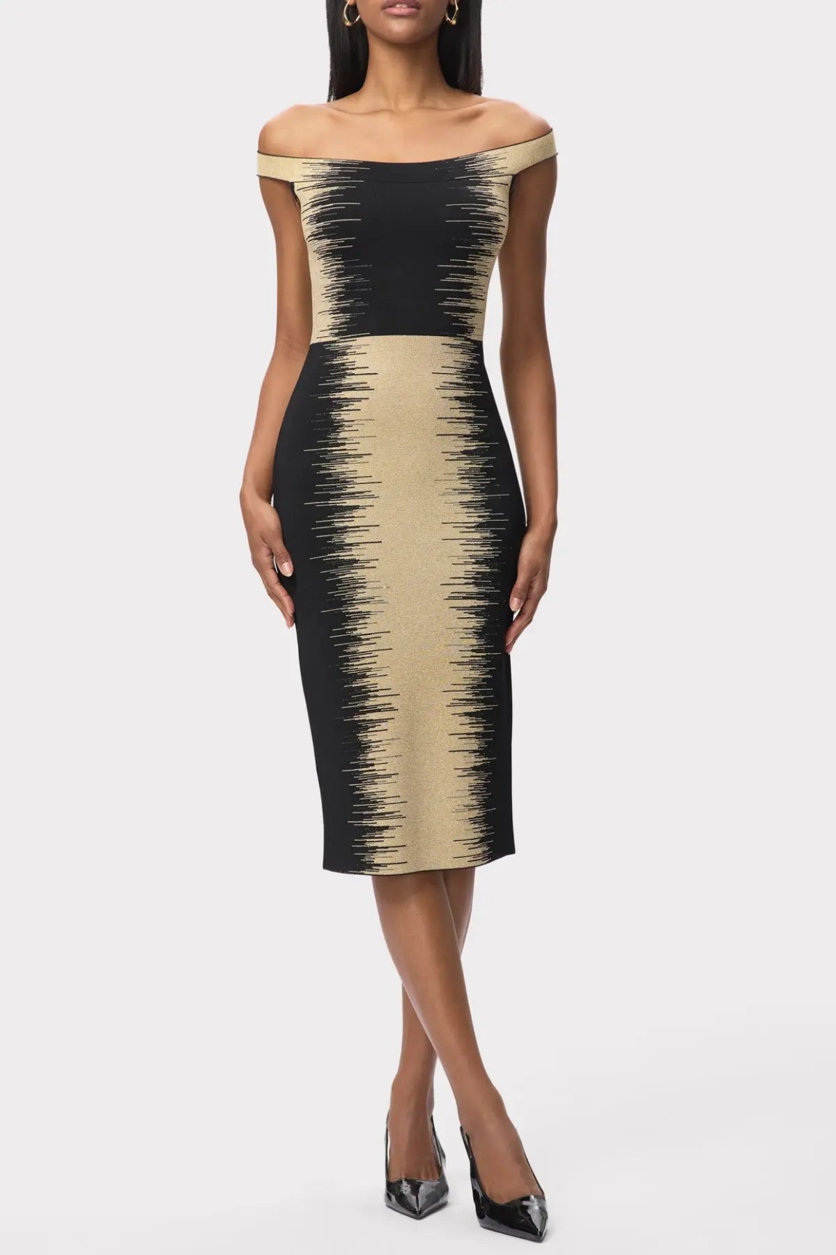 Kodyo Off Shoulder Gradient Midi Bandage Dress Avalabel
