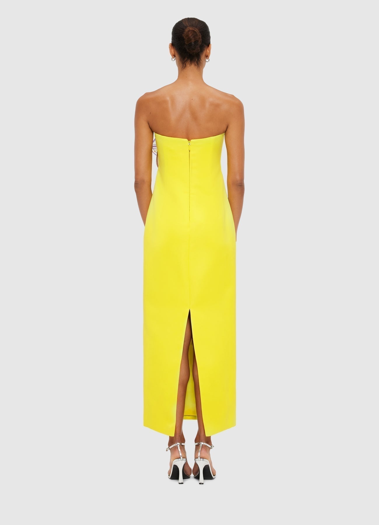 Suzanne Appliqué Floral Bustier Maxi Dress in Yellow Avalabel