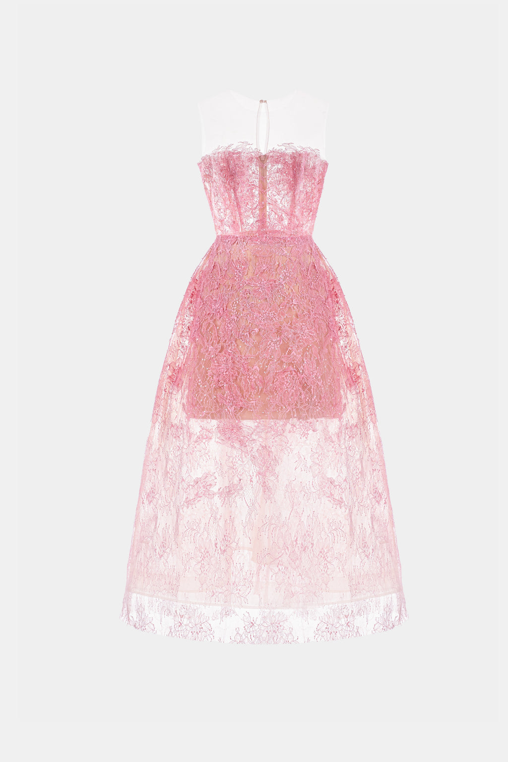 Pink Beaded Lace Dress Avalabel