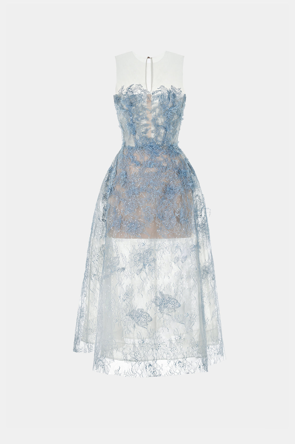 Blue Beaded Lace Dress Avalabel