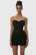 Liserre Sequin Strapless Corset Ruched Mini Dress Avalabel